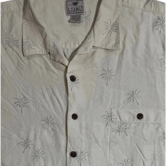 Luau Finest Silk Men’s Button Up Palm Tree Shirt Limited Edition 2XL Minimalist - Picture 1 of 5
